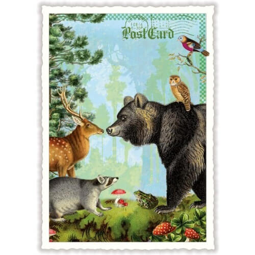 PK800 クリスマス　ポストカード 森の動物