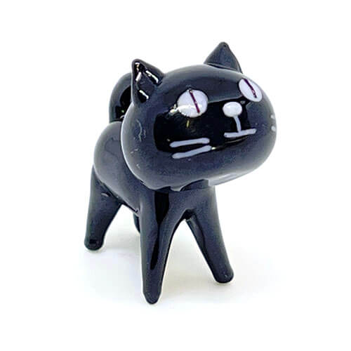 140059 ガラス細工 【仔猫（クロ）】｜動物・恐竜フィギュアのZOOO!