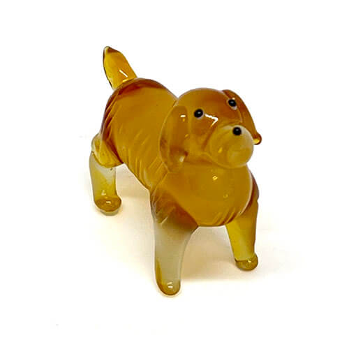 140116 ガラス細工 【ゴールデンレトリバー】｜動物・恐竜フィギュアの